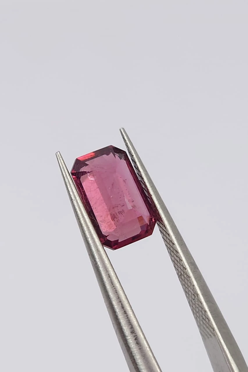 1.6ct Natural Malaya Garnet Emerald Cut Loose Gemstone From Tanzania — view 3